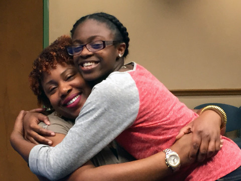 photo of A-Plus-For-Mahogany hugging