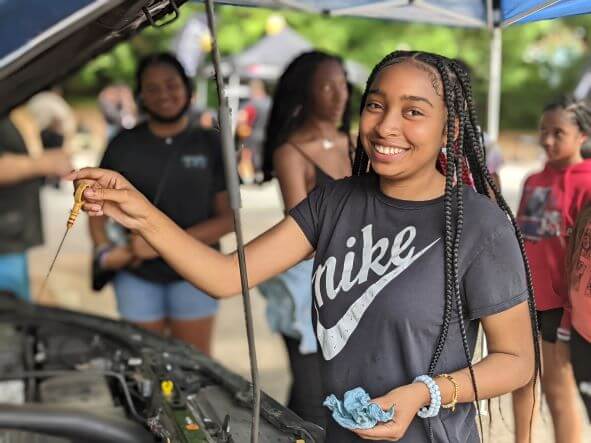 Bridgestone Donates $20,000, Teaches Grant Club Teens Car Care at Celebratory Event